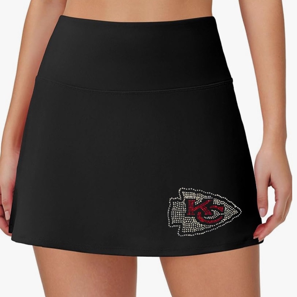 Chiefs rhinestone  Skort with Red and White Logo